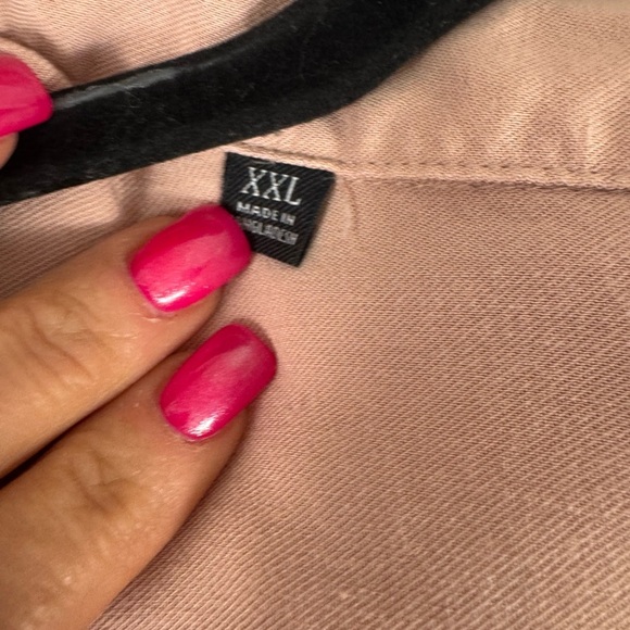 Jachs girlfriend blush nude Pink Cap Sleeve Button Down Shirt size XXL - Picture 11 of 11